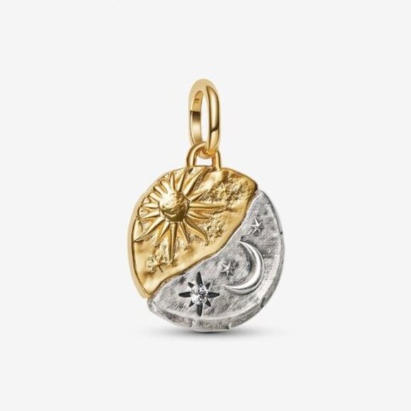 Pandora Sun and Moon Medallion Charm - Picture 1 of 5